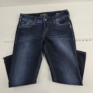 Silver Jeans Co Suki Mid Capri Dark‎ Wash Denim Jeans Women's W31 L22.5